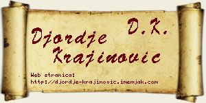 Đorđe Krajinović vizit kartica